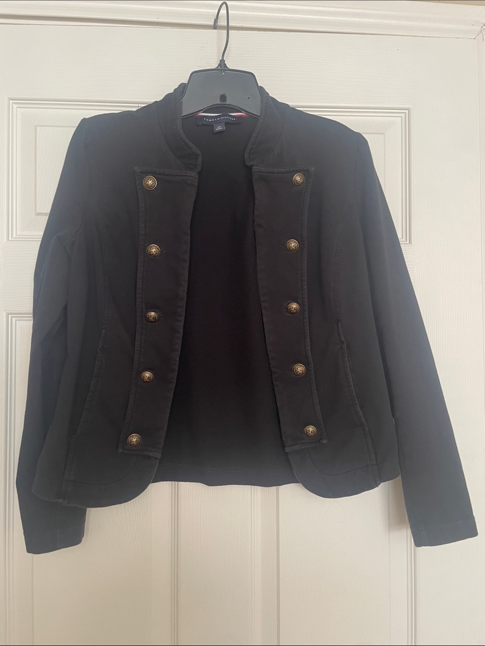 TOMMY HILFIGER Black Military-Style Blazer